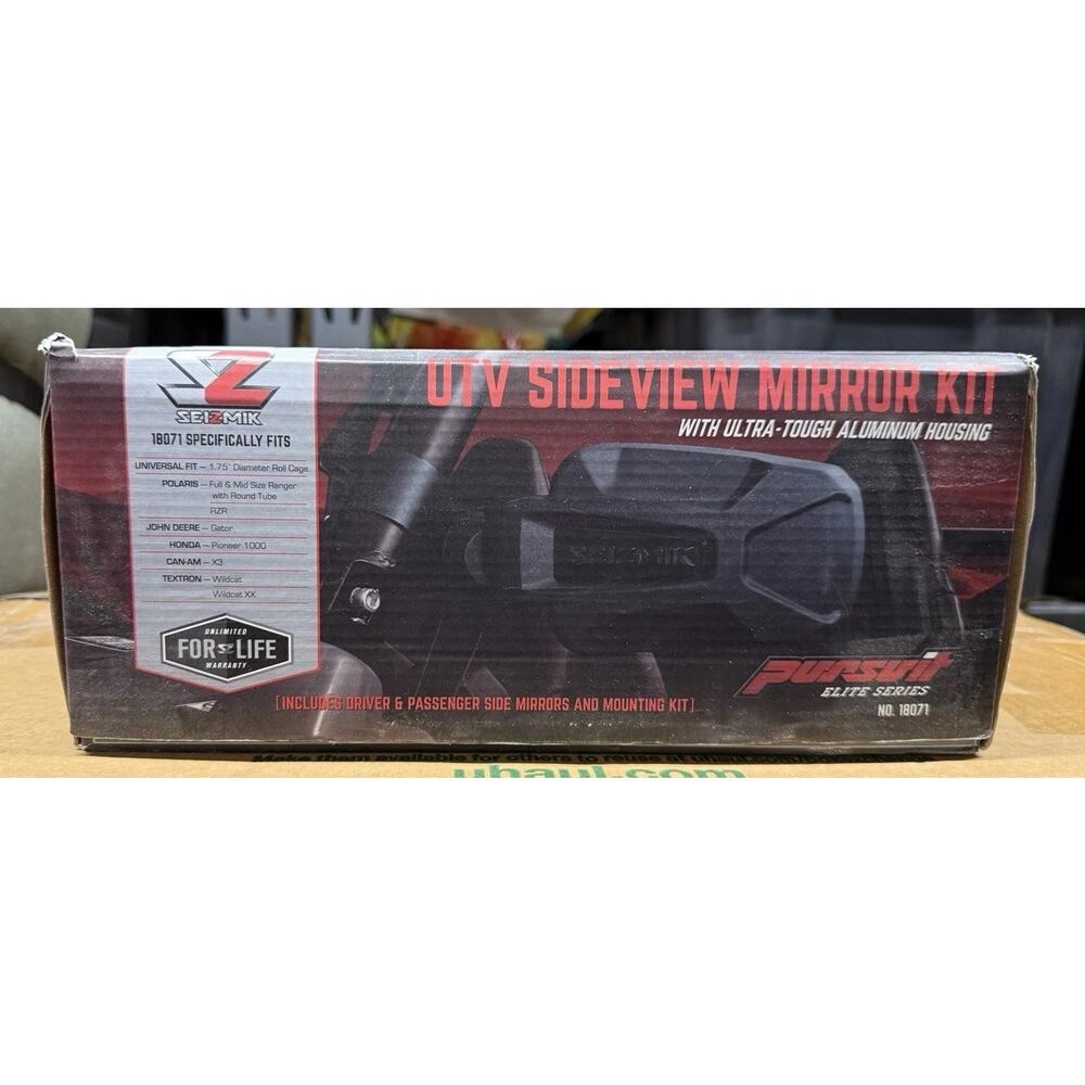 Seizmik UTV Side Mirror Kit 1.75" Polaris, John Deere, Canam, Honda, Textron NEW